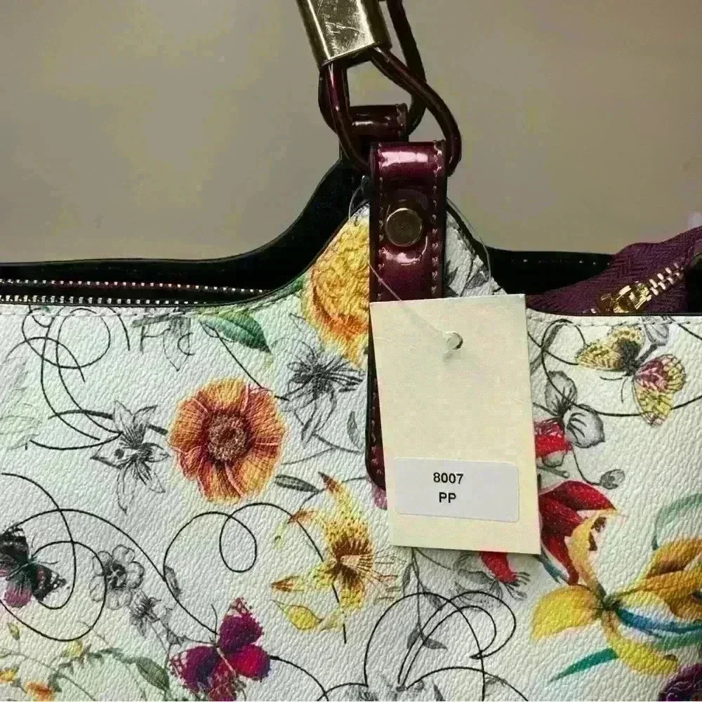 NWT Designer Inspired  Floral Handbag Matching Wallet.